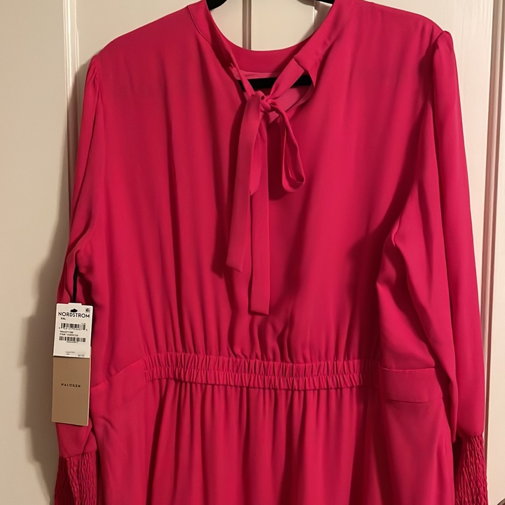 NWT Hot pink long sleeve Halogen dress, XXL - Picture 5 of 12